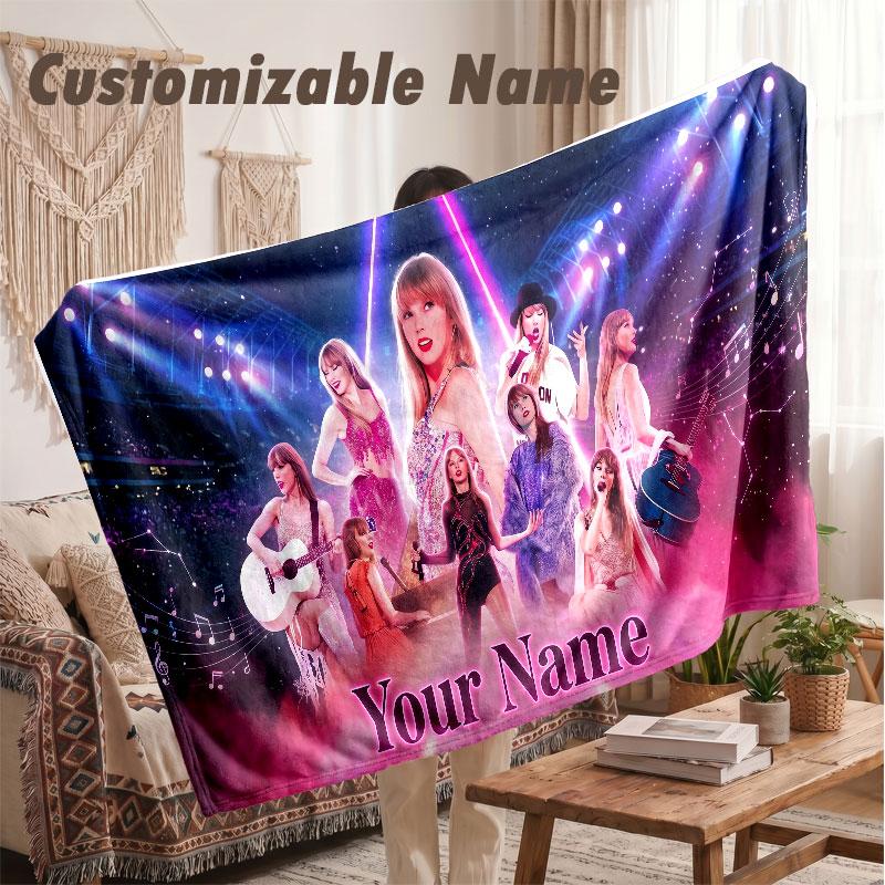 Custom Name Flannel Blanket,Taylor Swift Lightweight Warm Bed Blanket For Couch & Holiday Gift