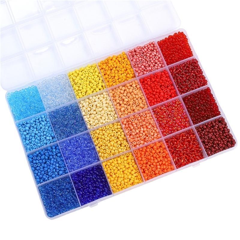 24 Compartment Glass Beads DIY Craft Set with Organizers Box 2260₽