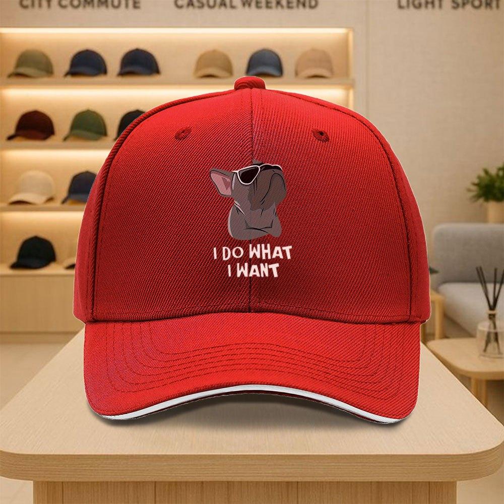 

Funny French Bulldog I Do What I Want Baseball Cap Unisex Polyester Casual Adjustable Sports Hat One Size