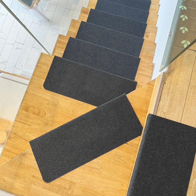 Luminous Self-Adhesive Stair Tread Mats - Splicable, Glue-Free, Solid Wood Protection Carpets