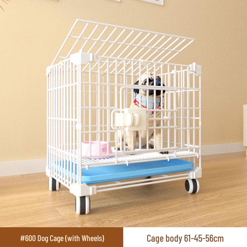 Reinforced Three-Layer Indoor Pet Cage with Toilet for Small Dogs