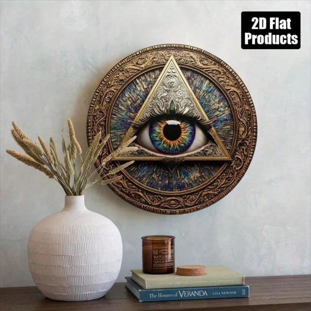 Retro All Seeing Eye Metal Tin Sign Goth Wall Art Poster