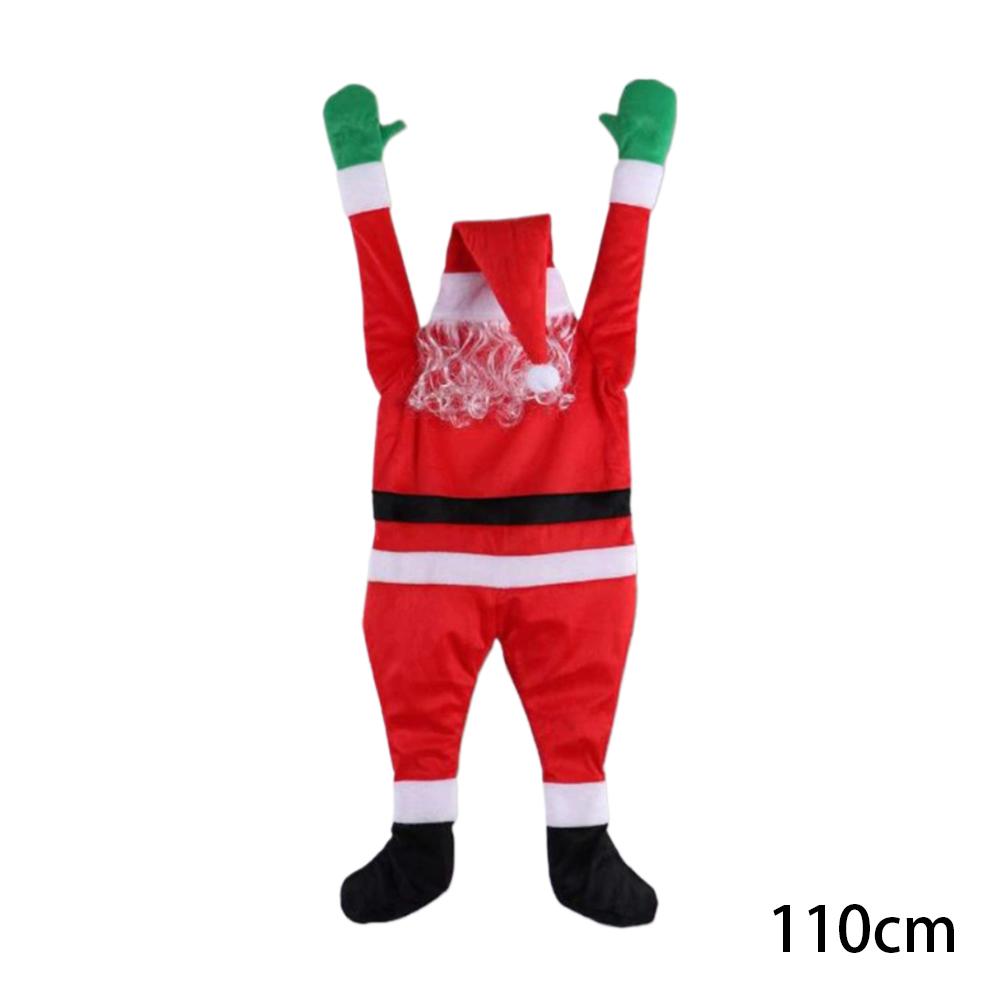 110/170cm Climbing Santa Plush Set Hanging For Window Balcony Roof Chimney 2025 Merry Christmas Gift Holiday Decor