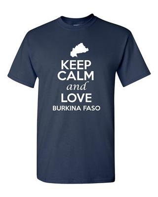 Keep Calm And Love Burkina Faso Country Patriotic Novelty Adult T-Shirt Tee Unisex T-Shirt