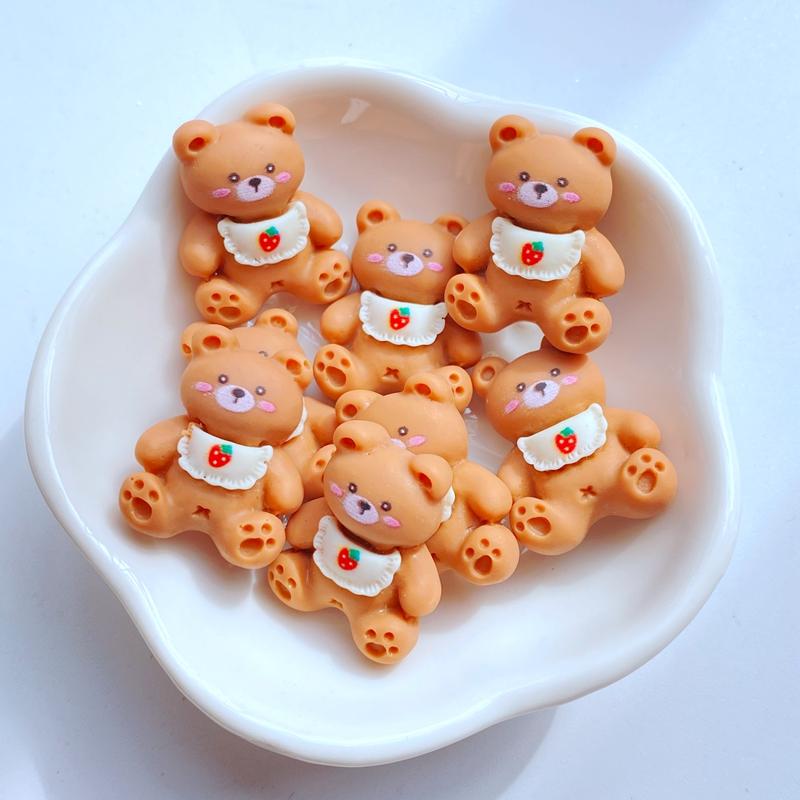 10Pcs New Cute Mini Cat, Dog And Bear Flat Back Resin Cabochons DIY Jewelry Craft Decoration Accessorie