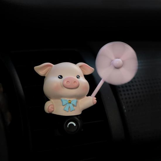 

Cute Car Air Freshener Vent Clip, Pink Pig with Spinning Windmill Aroma Diffuser, Dashboard Decorations, Girly Accessories, gifts for Women розовый