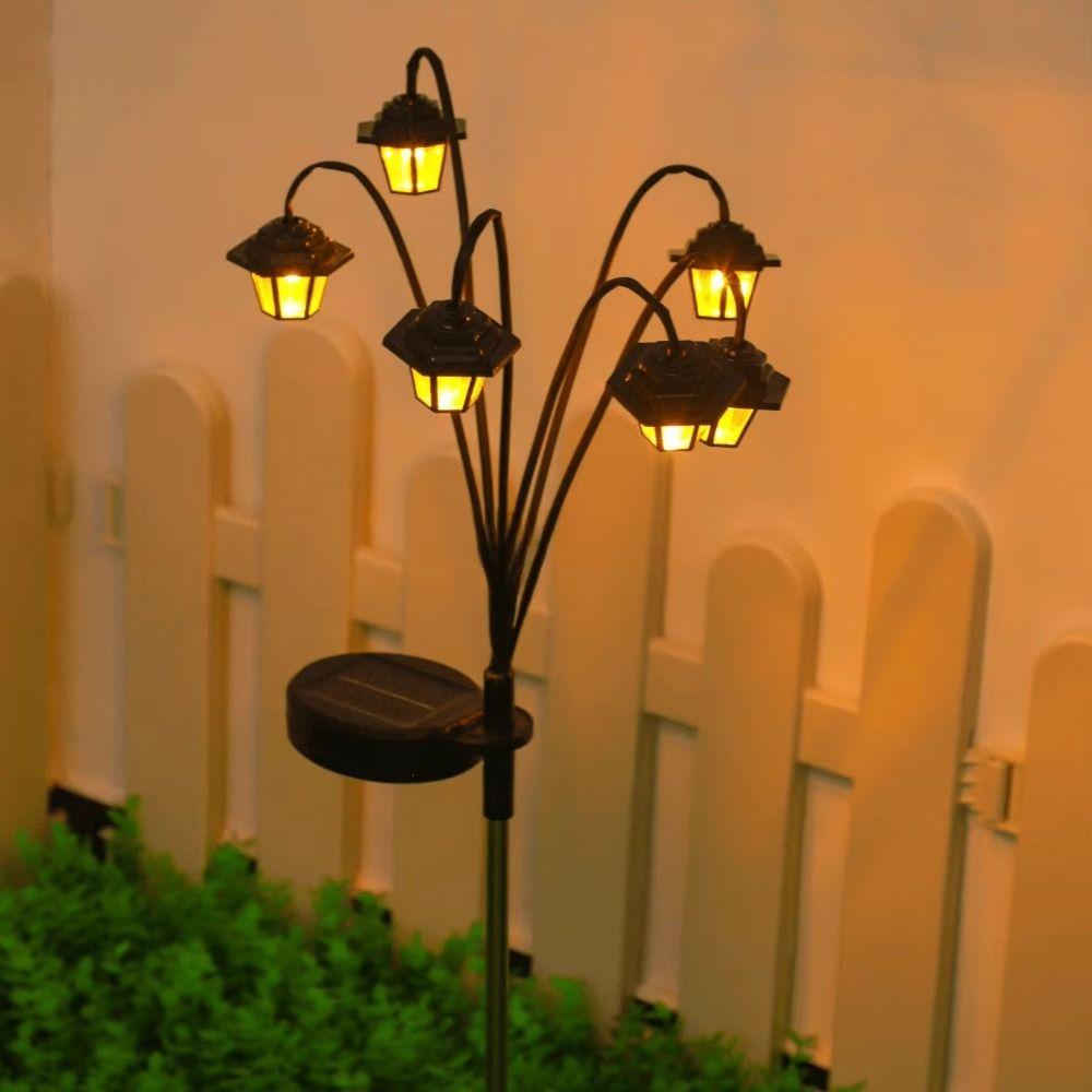Solar-Powered Solar Decorative Light Hexagonal Design Street Lamp Light  Outdoor Decoration