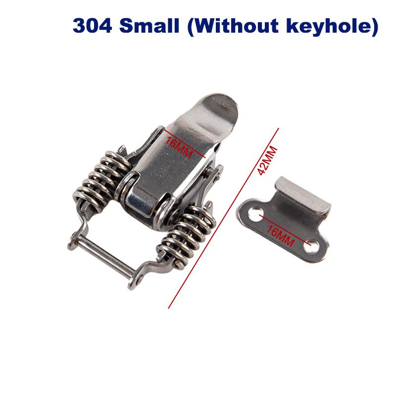 Silver Stainless Steel 304 Toolbox Locking Latch Hasps Metal Toggle Catch Clasp Box Loaded Hinges Furniture Hardware Accessories