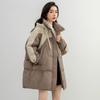 High Quality Down Jacket for Women, Mid-length, Autumn and Winter New Style, Patchwork Fabric, Stand Collar Coat