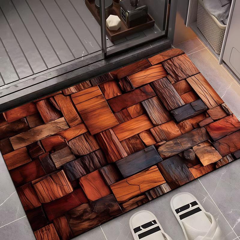 

Квадратные визуальные напольные коврики, водопоглощающие и противоскользящие коврики для ног для домашних ванных комнат, подходят для спален, кухонь и ванных комнат 40*60cm