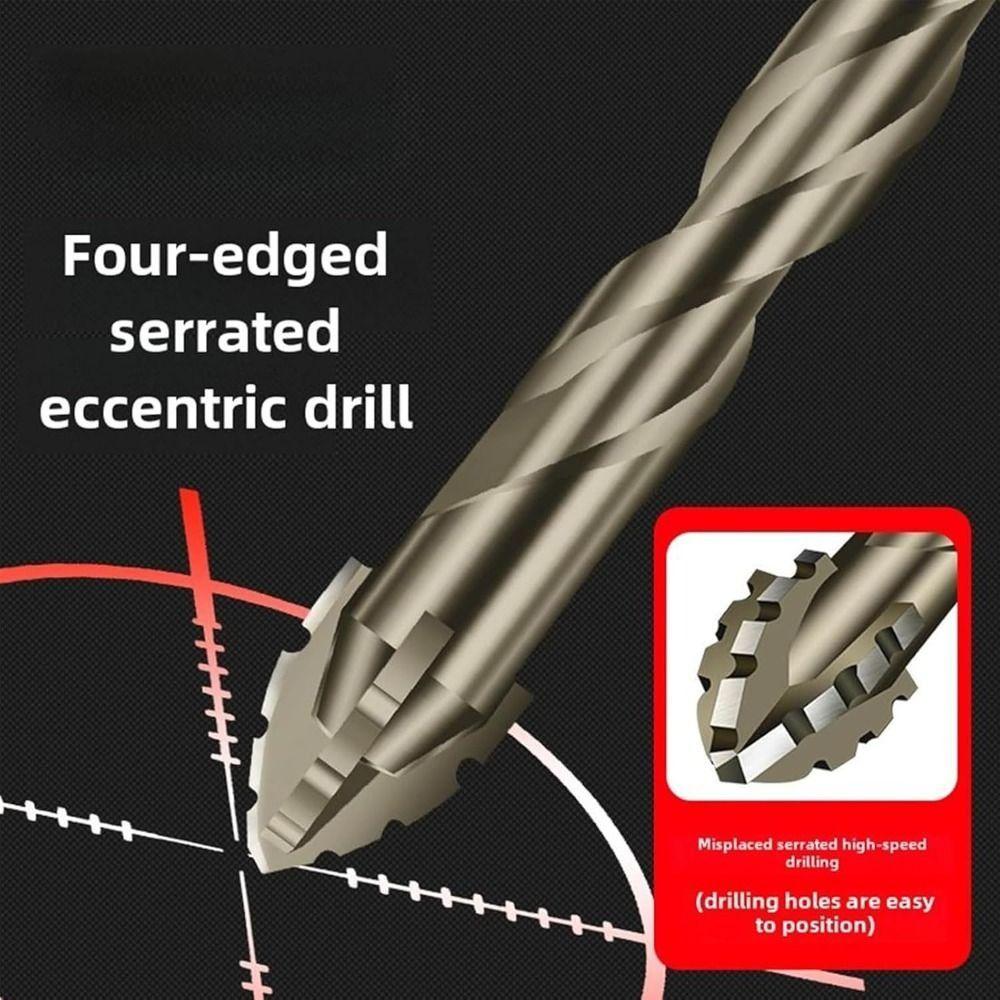 Four-Edged Tile Drill Bit Serrated Hexagonal Shank Drill Bit Set  Drilling Tool