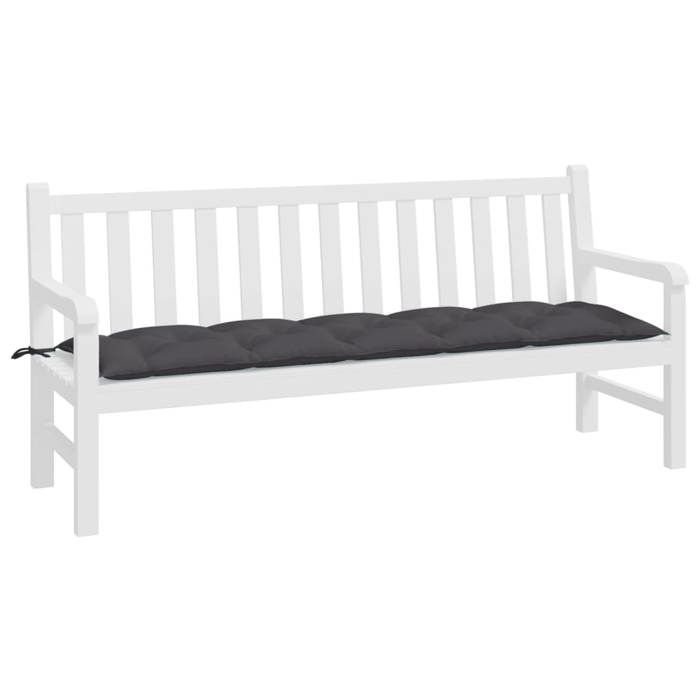 VidaXL Garden Bench Cushion, Bench Cover with String Ties, Waterproof Outdoor Cushion, Anthracite 361621