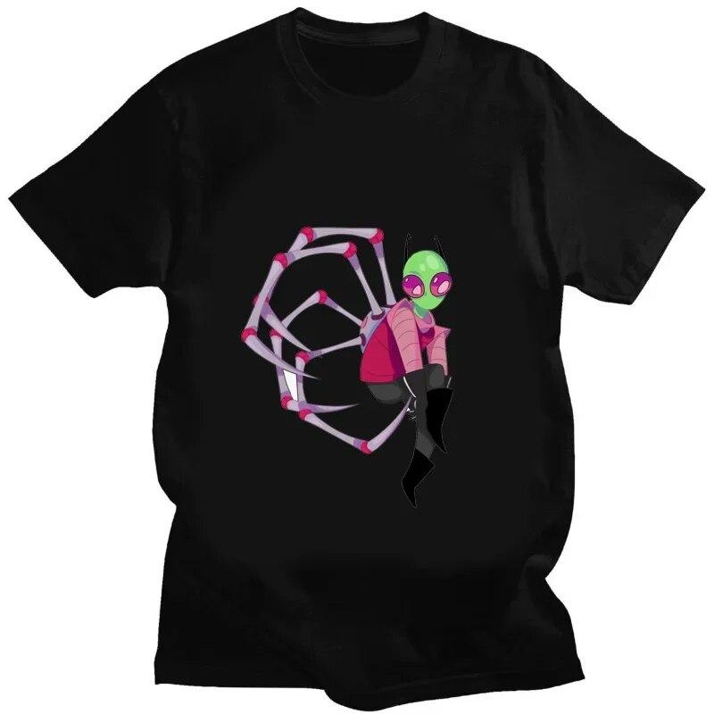 Kawaii Invader Zim Graphic TShirt Happy Hug Ready Zim Image Cute Cartoon T Shirt Unisex Women Retro T Shirt Oversized T Shirt