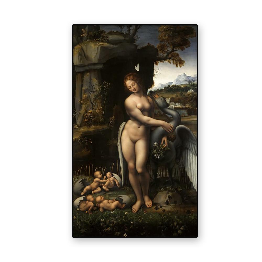 

Старовинний відомий живописний плакат Леда та лебідь Принти Класичний живопис Картина на полотні Франческо Мельці Картинки Домашній декор 40x60cm no frame