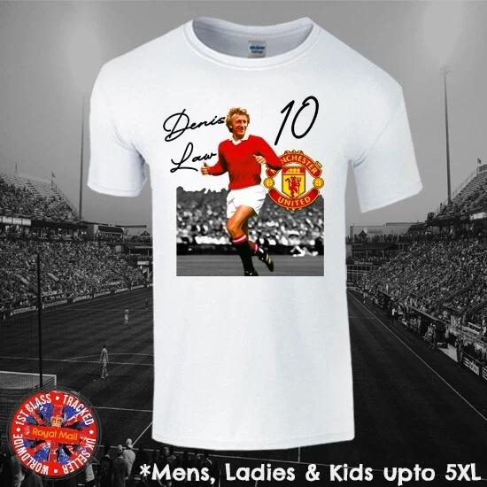Denis Law Football Legend T-shirt Mens Ladies Kids Manchester England 3XL