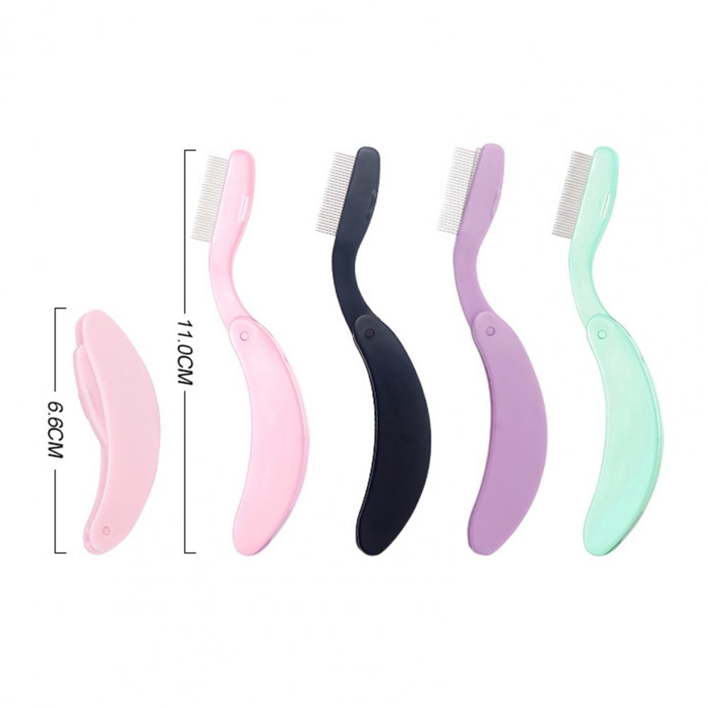 1/2Pcs Eyelash Separator Comb Foldable Handle Lash Separator Tool Stainless Steel Teeth Eyelash Separating Comb Makeup Tools