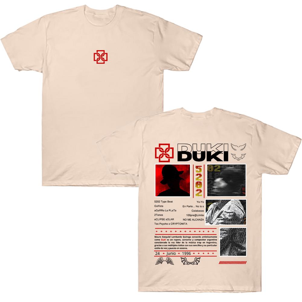 

Рэпер Duki 5202 Хип-хоп футболки Винтажный Повседневный Уличный стиль Мерч для фанатов Duki Футболка Унисекс Хлопок Дышащий Уличный топ Лето 4XL