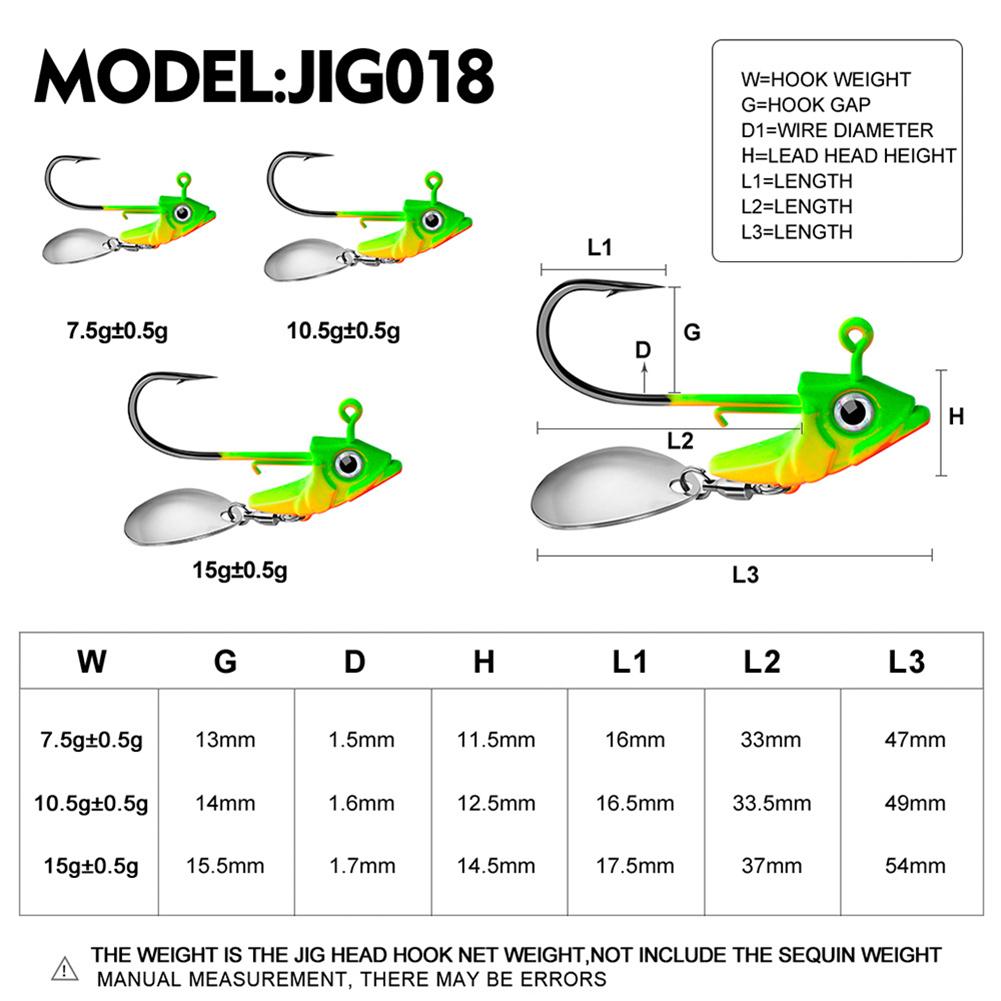 Triangle Head Jig Barbed Fishing Hooks Lure Hook Fishhook 10.5g 15g Fishing Tackle Accessories