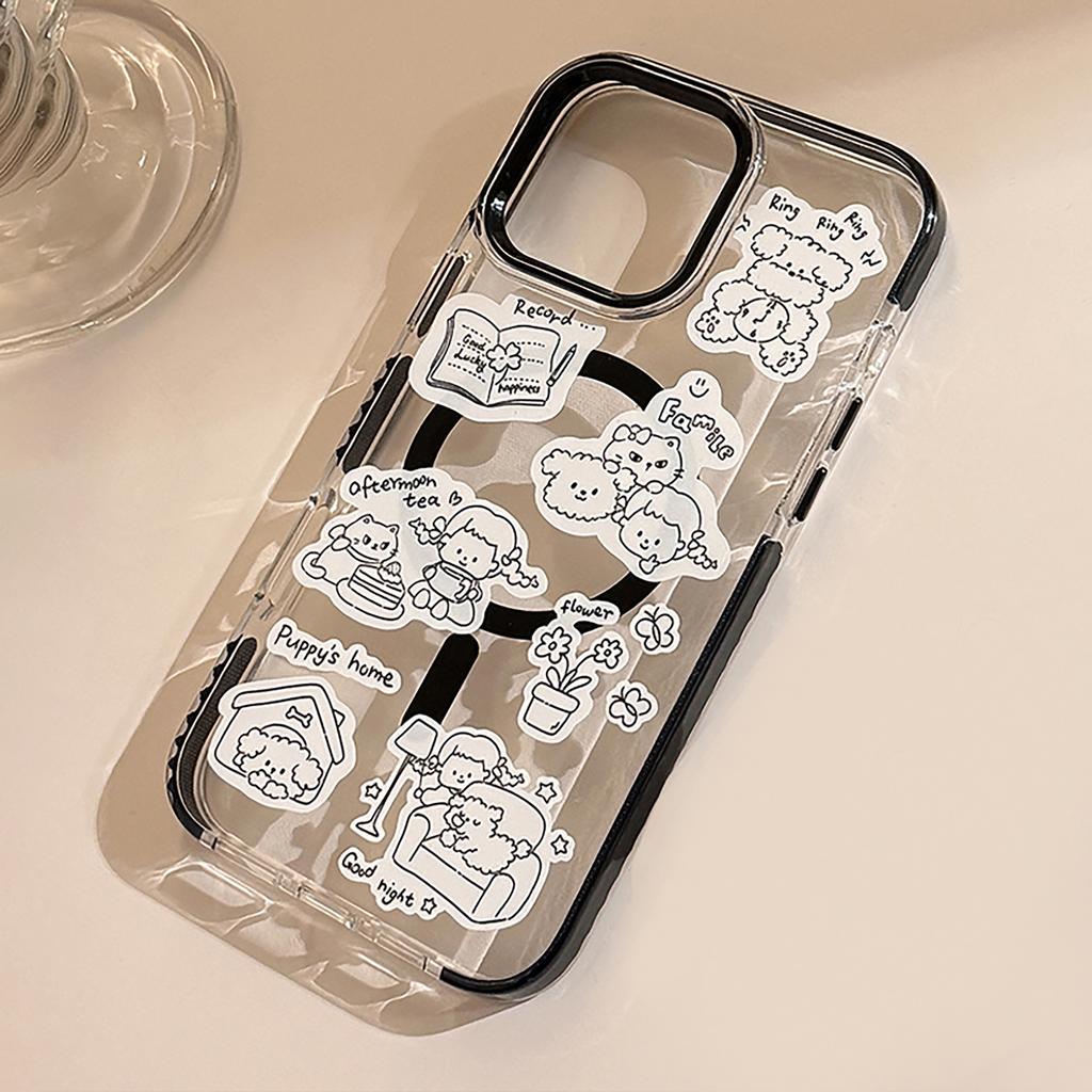 Magnetische Saugkraft Geeignet für IPhone16promax Apple 15 Handyhülle 13 Einfacher Welpe Rotierende Halterung