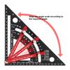 7.5-Inch Aluminum Alloy Triangle Ruler with 45°/90° Protractor - Precision Woodworking Tool (Durable, Dual-Scale)