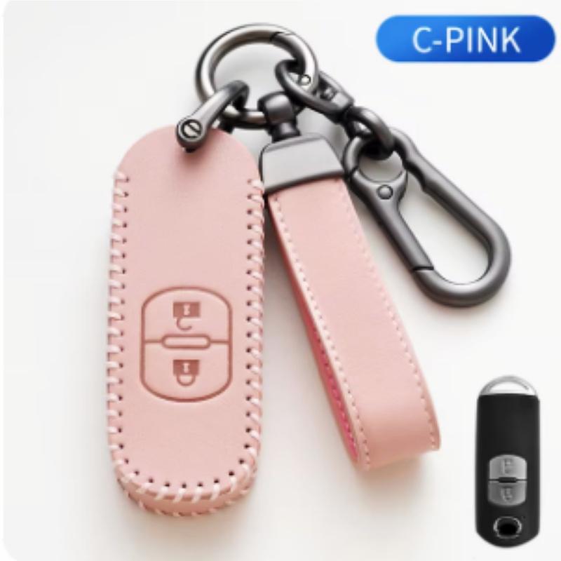 

For Mazda 2 3 5 6 Axela Atenza Demio Cx-3 Cx5 Cx-7 Cx-9 Mx-5 Leather Car Key Cover Case Bag Keychain Protector Accessories For Mazda