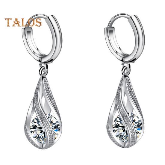 1 Pair Drop Dangle Earrings for Women Elegant Rotating Rhinestone Drop Dangle Hoops Sparkly Evening Dressy Earrings Bridal Jewelry Gift