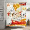 Abstract Art Shower Curtain Splendid Red Yellow Print For Home Decor Bathroom Decor Waterproof Fabric