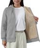 TACVASEN Cold Weather Warm Solid Light Size M Women's Fleece-Lined Zip-Up Sweatshirt, Jacket, Hoodie, Thick, Boa-Lined, Loose-Fit, Color, Gray,