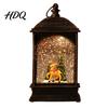 Winter Seasonal Home Decor Christmas Snow Lantern Battery Operated Swirling Water Glittering Vintage Holiday Party Table Centerpiece Santa