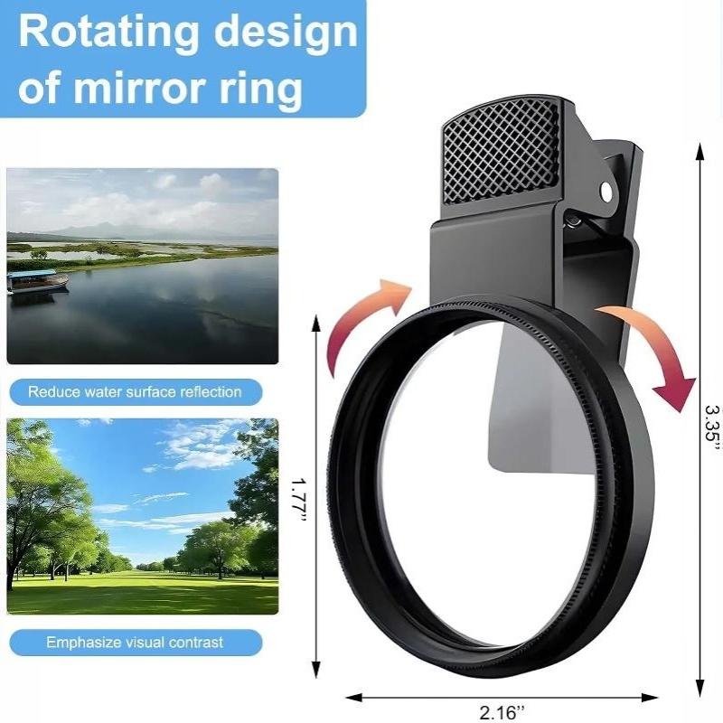 52/67Mm Clip On Phone Cpl Lens Filter Anti Glare Enhanced Color Saturation For Outdoor Landscape Photography Vlog Shooting
