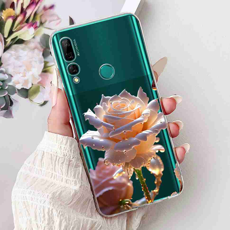 For Huawei Y9 Prime 2019 6.59" Case Soft Silicone Fashion Flowers TPU Cover For Huawei y9 Prime 2019 STK-L21 Bumper Shell Coque