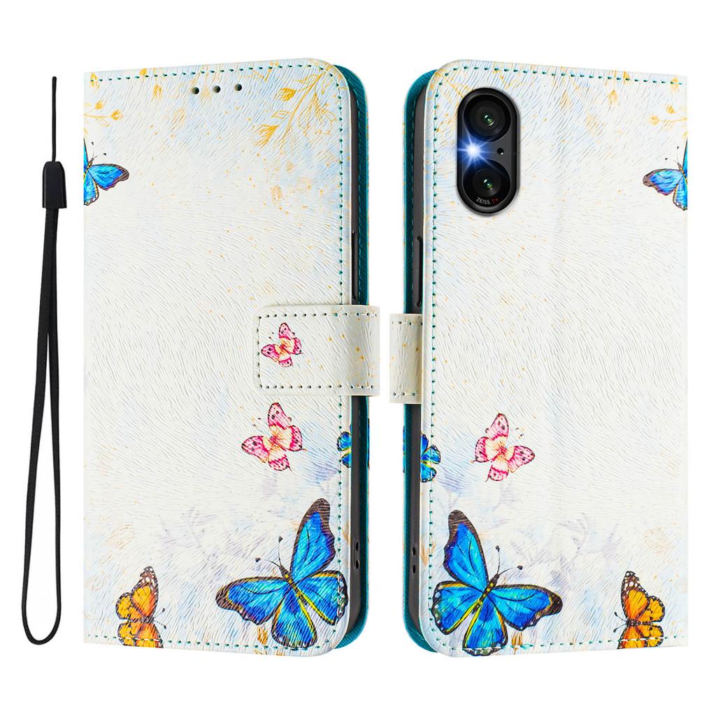 The Butterfly Family Luxury Painted Leather Case Wallet Book Style Cover for Sony Xperia 5 IV / 10 IV ,Xperia 1 V / 5 V / 10 V,Xperia 1 VI,5 VI,10 VI.