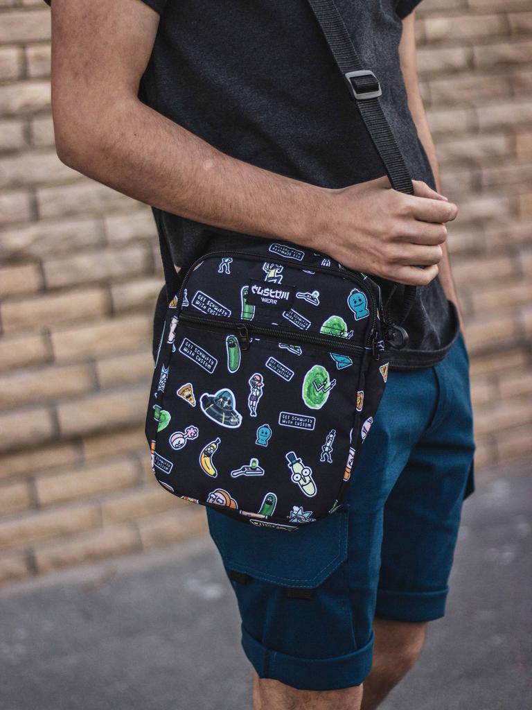 Borsa a tracolla casual da uomo Custom Wear 2.0 Rick and Morty gialla