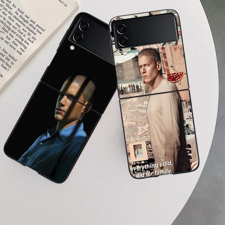 Prison Break TV Series Phone Case For Samsung Z Flip 7 6 5G Galaxy Z Flip 5 4 3 Black Hard Cell Cover Luxury PC Shell Coque