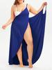 2023 Summer Solid Color Spaghetti Strap One-Piece Beach Dress - Seaside Vacation Style