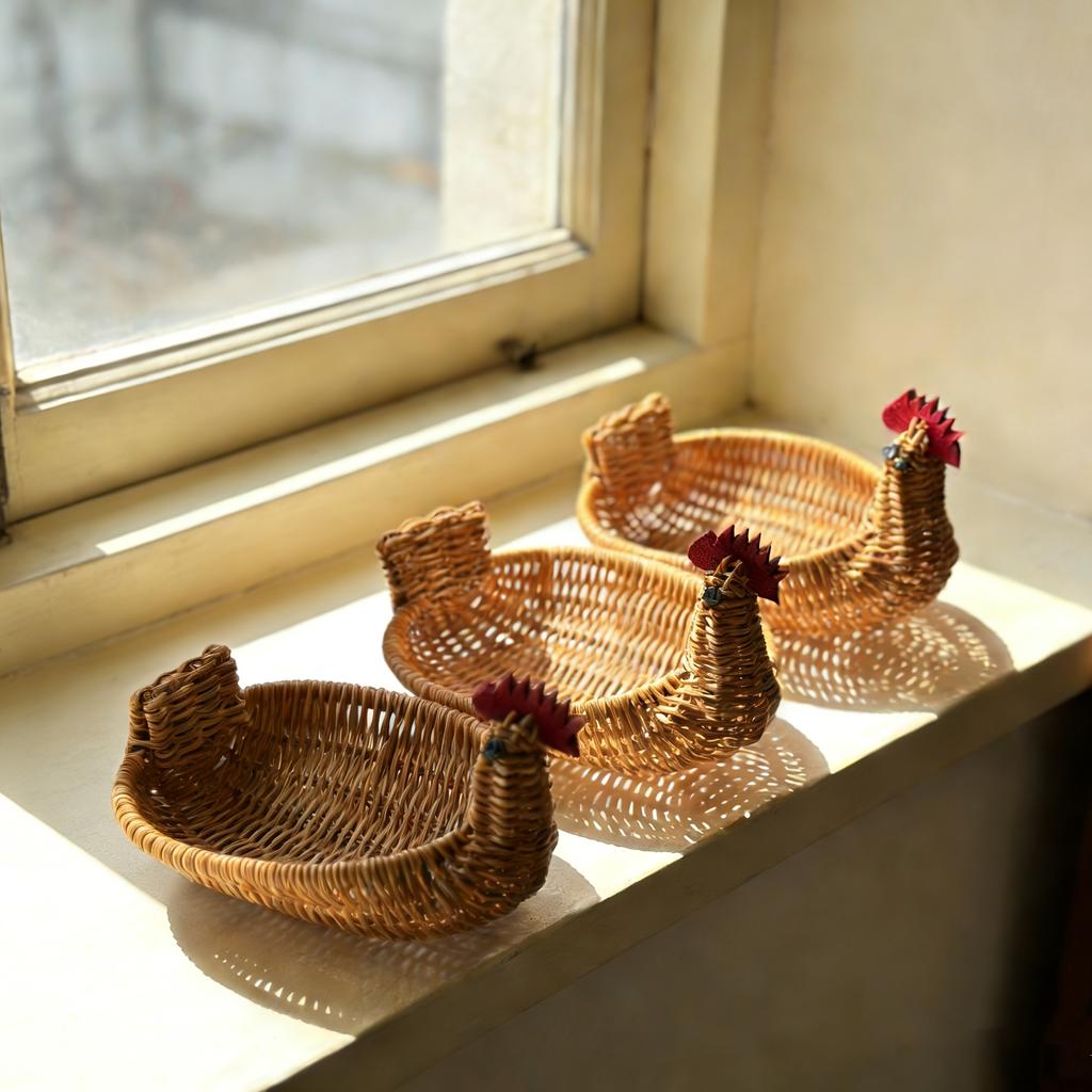 Simulated Animal Imitation Rattan Woven Storage Basket Household Storage Decoration Decoration Fruit Toy Basket Handmade Crafts