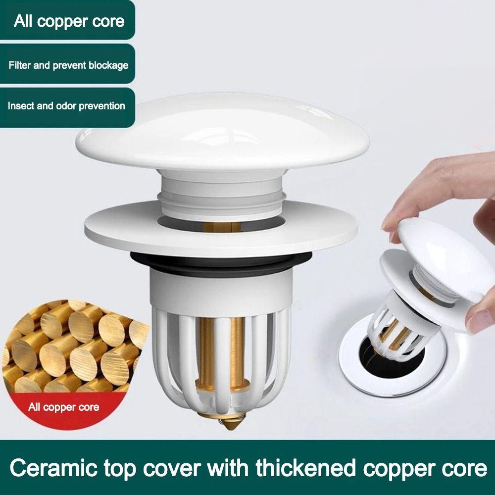 Easy To Use Press Rebound Drain Plug Universal Wash Basin Filter  for Bathroom Wash Basin