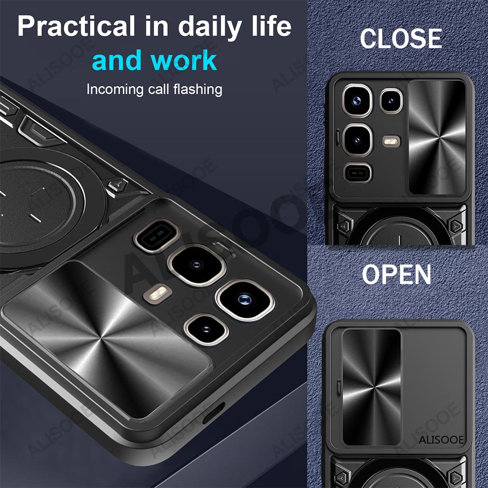 Funda for Infinix Note 50 Pro 4G Note 50X 50S Case Slide Camera Ring Stand Protect Cover for Infinix Note 50 Pro+ Plus 5G Capa