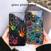 Animal Footprint Stone For iPhone 17 Air 16 E 15 Plus 14 Pro Max 13 12 mini 11 5 6 7 8 Plus XR XS Max SE Black Glass Phone Case
