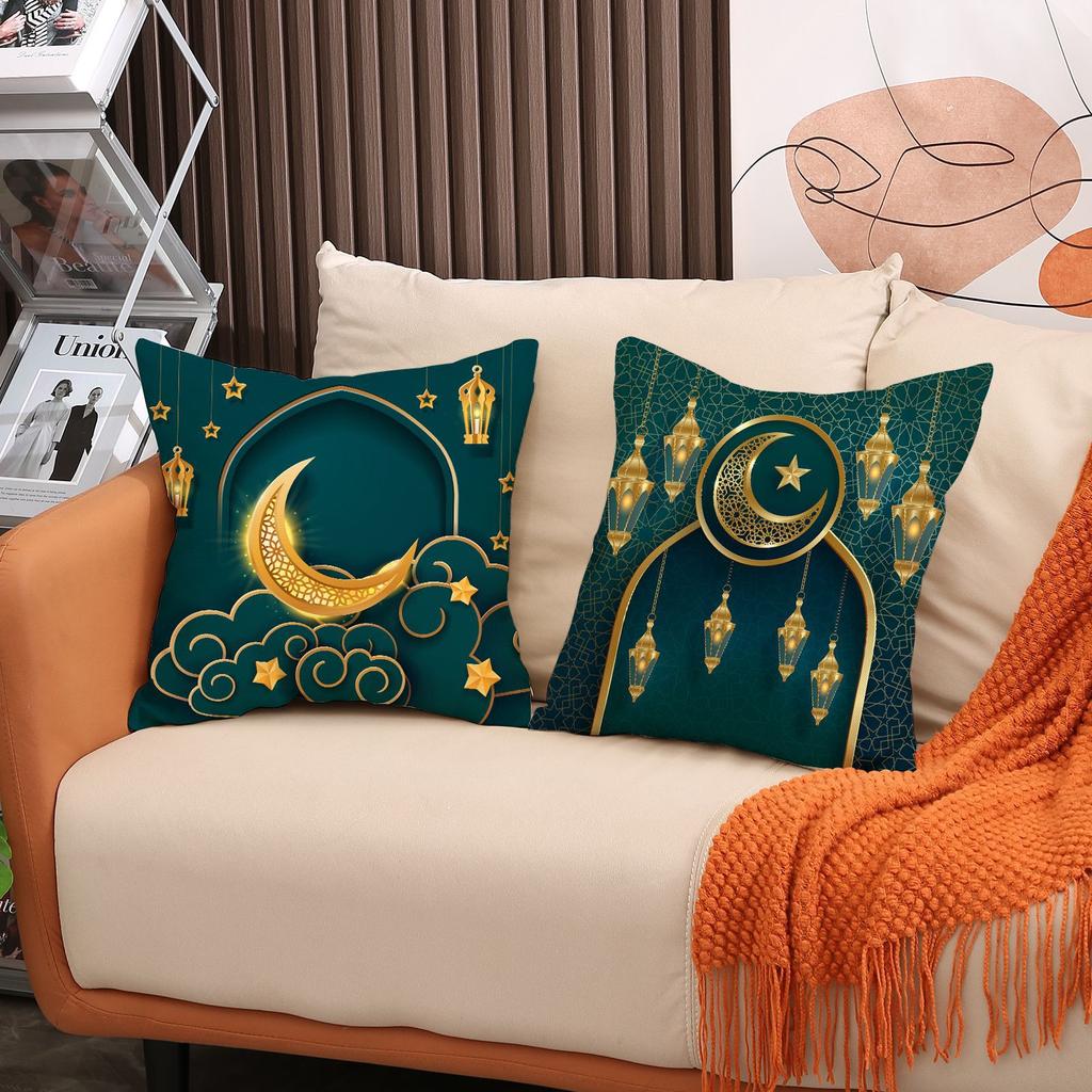 Middle East Festival Patterns Throw Pillow Cover With Short Plush Print Living Room Sofa Decoration Cushion Cover Pillow Covers