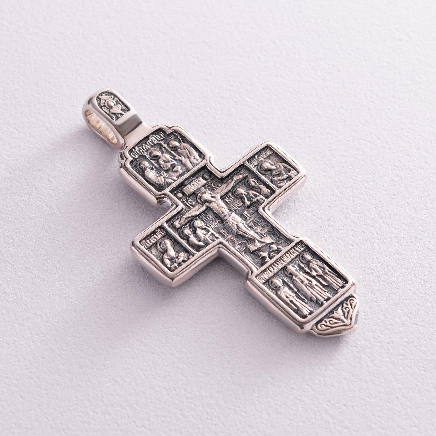 

Срібний православний хрест із чорнінням Oniks срібний