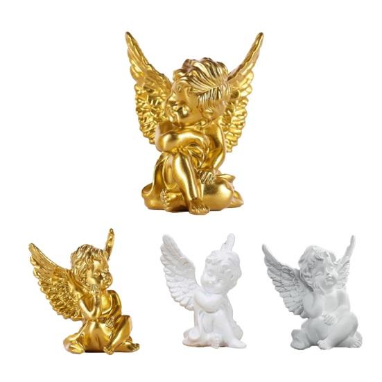 Little Angel Figurine, Resin Cherub Angle Sculpture, Remembrance Healing Sympathy Gift for Bedroom, Shelf, Office Desk Decor