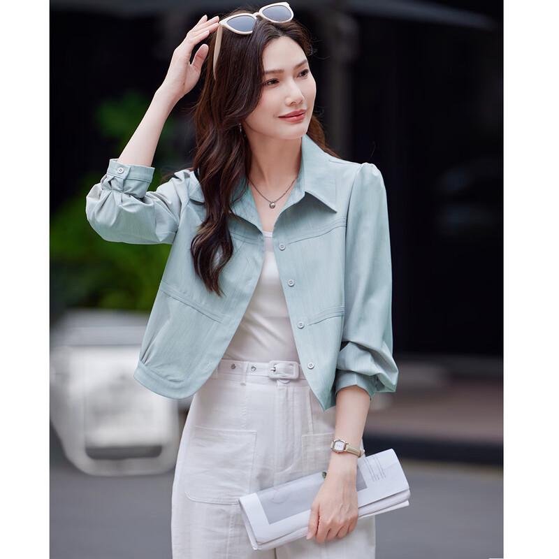 TERRE BLEUE Women s Elegant Long-Sleeve Blouse M