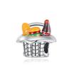 Charm Bead Charms Copper French Fries Burger Pizza Collection Coffee Bread Threepiece Set for Women Diy Bracelets Necklaces Gift