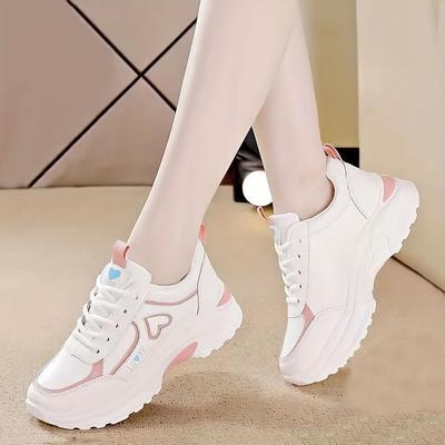 Women's Casual Sneakers - Lightweight, Lace-Up Running Shoes with Non-Slip Rubber Sole, Breathable Faux Cover for All Seasons
