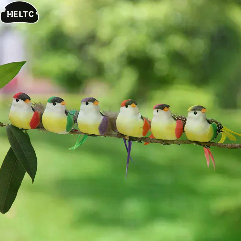 1PCS Garden Prop DIY Decoration Swallow Tail Bird Clip Handmade Simulation Bird Creative Feather Lawn Branch Figurine Ornament