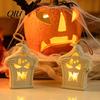 Atmospheric Scene Props Halloween Light Up Tombstone Ornaments, Spooky Small Hanging Graveyard Decoration with Party Decor LED for Haunted House,