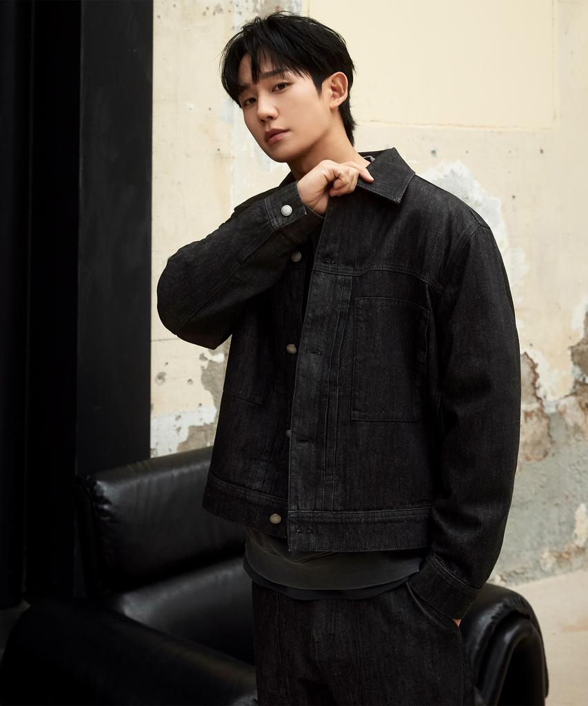 Mindbridge Black Low Denim Trucker Jacket Myjp6151