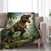 Tyrannosaurus Rex Dinosaur Throw Blanket Artistic Wildlife Portrait Unique Gift Home Bedroom Decorative Accessory