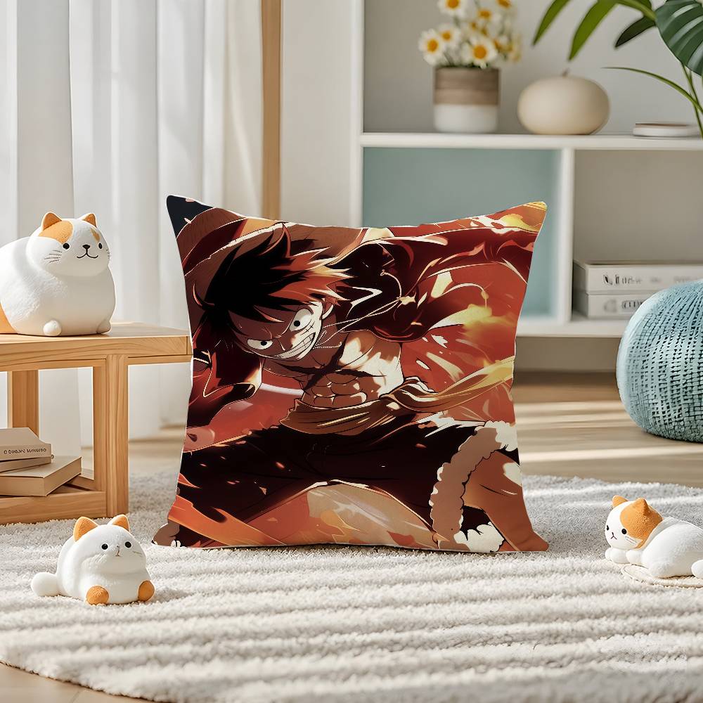 One Piece Four Emperors Yonko Anime Plush Pillow Cover Soft Short Plush Cushion Cover For Sofa Bedroom Home Decor Gift
